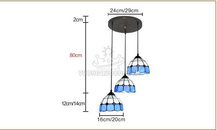 Đèn thả bàn ăn nhập khẩu màu xanh biển YB105-13